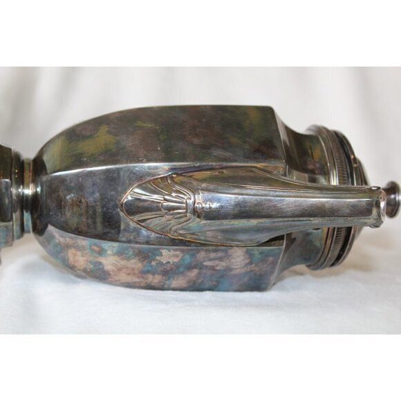 Antique Christofle France silver plated pitcher hot water wood handle art Deco - Picture 3 of 12